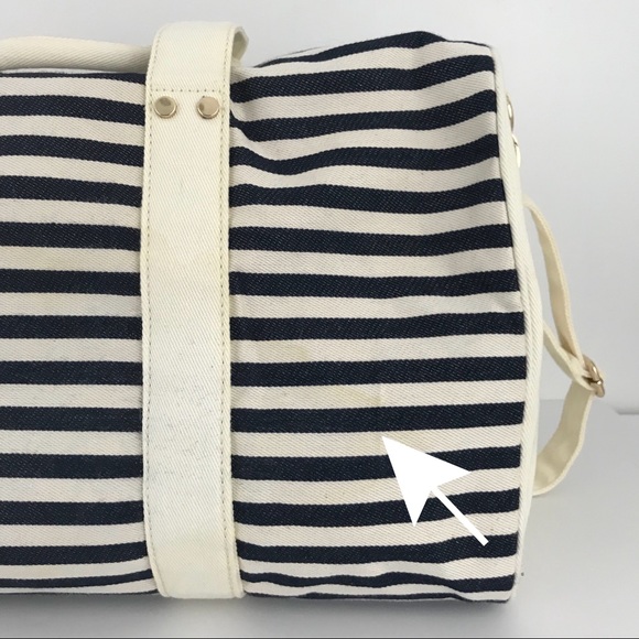 FOREVER 21 | Blue Striped Canvas Weekender Bag - Picture 8 of 8